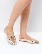 Park Lane Flat Sole Loafer-gold