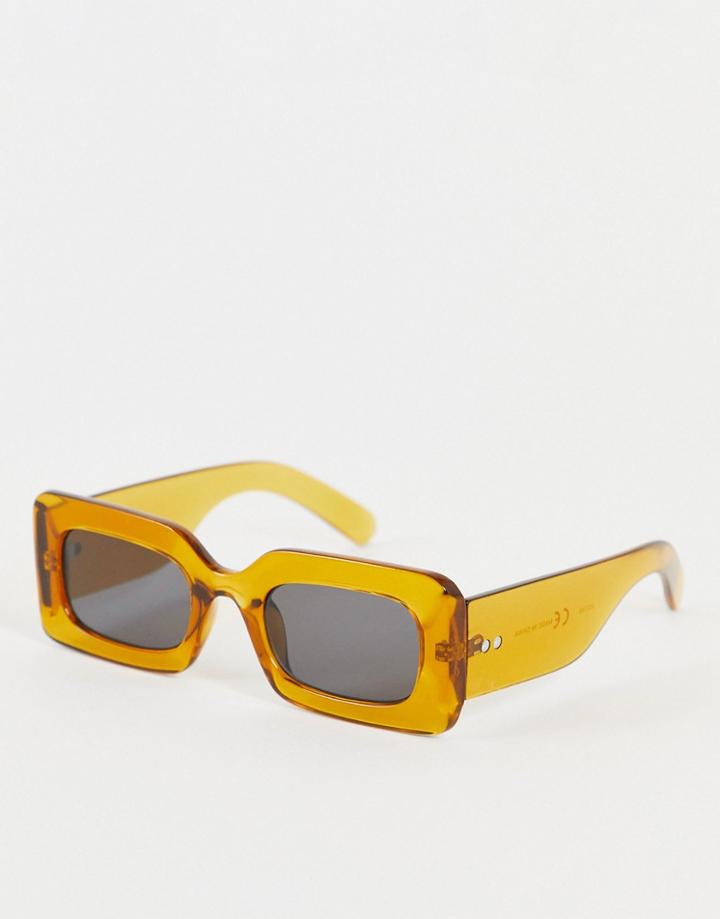 & Other Stories Rectangle Sunglasses In Khaki-green