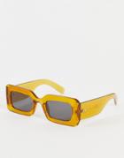 & Other Stories Rectangle Sunglasses In Khaki-green
