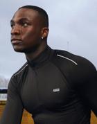 Asos 4505 Icon Muscle Fit Long Sleeve Running T-shirt With 1/4 Zip-black