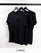 Threadbare 3 Pack Pocket T-shirt In Black