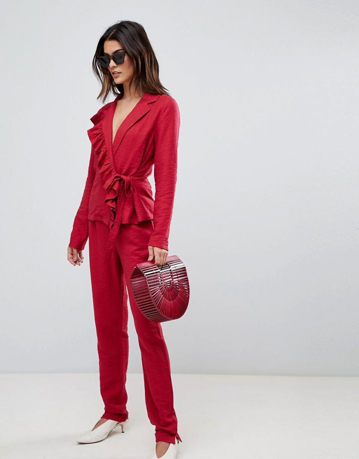 Vila Wide Leg Pants-red