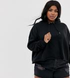 Asos Design Curve Cropped Boxy Hoodie In Black