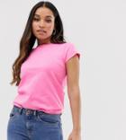 Brave Soul Petite Eleanor Basic T Shirt In Neon Pink