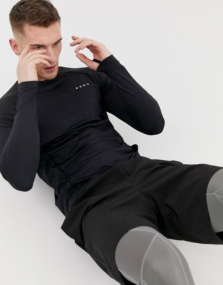 Asos 4505 Muscle Training Long Sleeve T-shirt With Quick Dry In Black