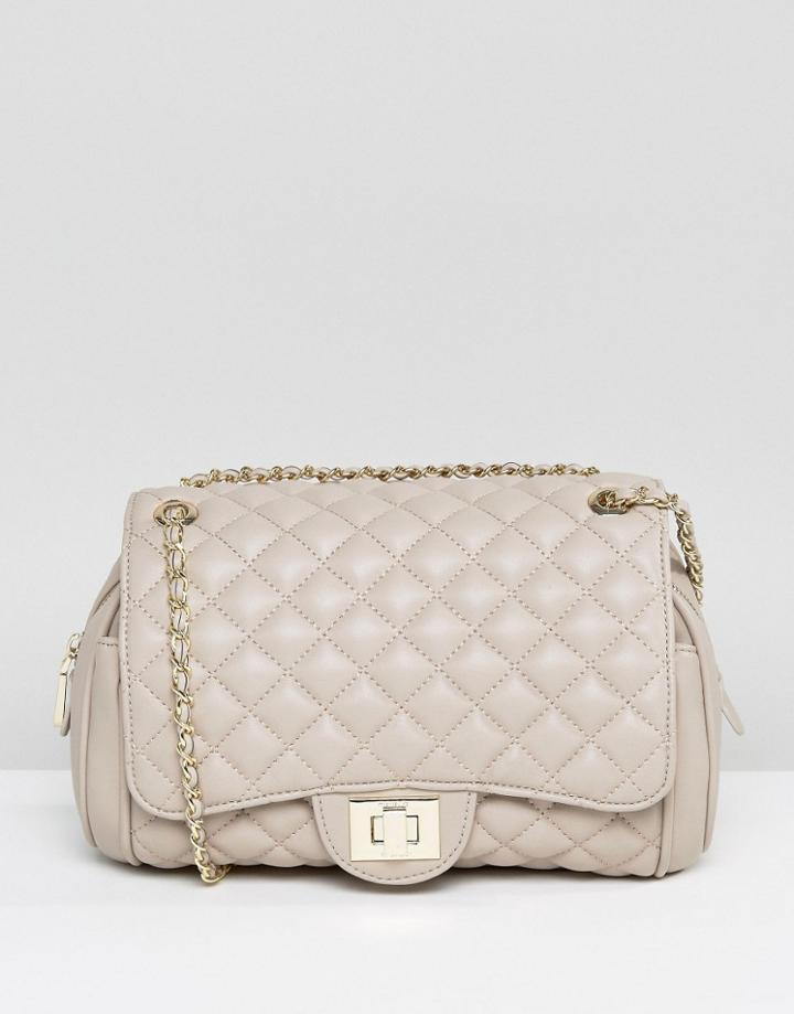 Marc B Knightsbridge Quilted Shoulder Bag In Nude - Beige