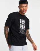 Asos Design T-shirt With Tupac Print In Black