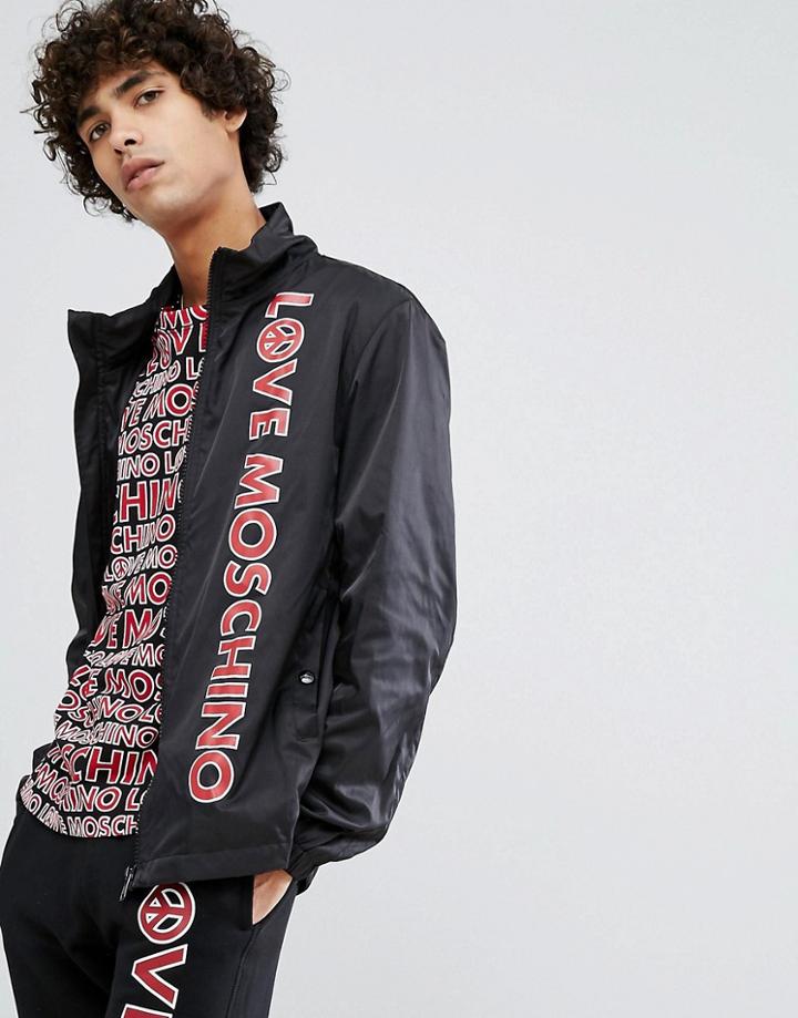 Love Moschino Logo Harrington Jacket - Black