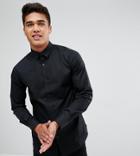 Only & Sons Skinny Smart Longline Shirt - Black