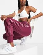 Adidas Originals Cuffed Sweatpants In Crimson French Terry-red