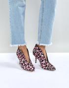 Asos Reeta Leather Heeled Shoe Boots - Pink