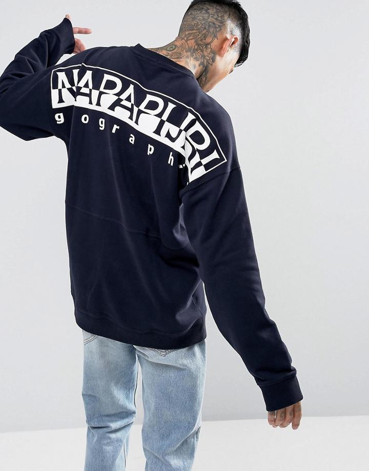 Napapijri Tier 1 Badstow Logo Sweatshirt In Navy Suit 3 - Navy