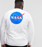 Asos Design Plus Sweatshirt With Nasa Back Print In White - White