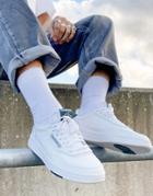 Reebok Court Peak Sneakers In White And Green
