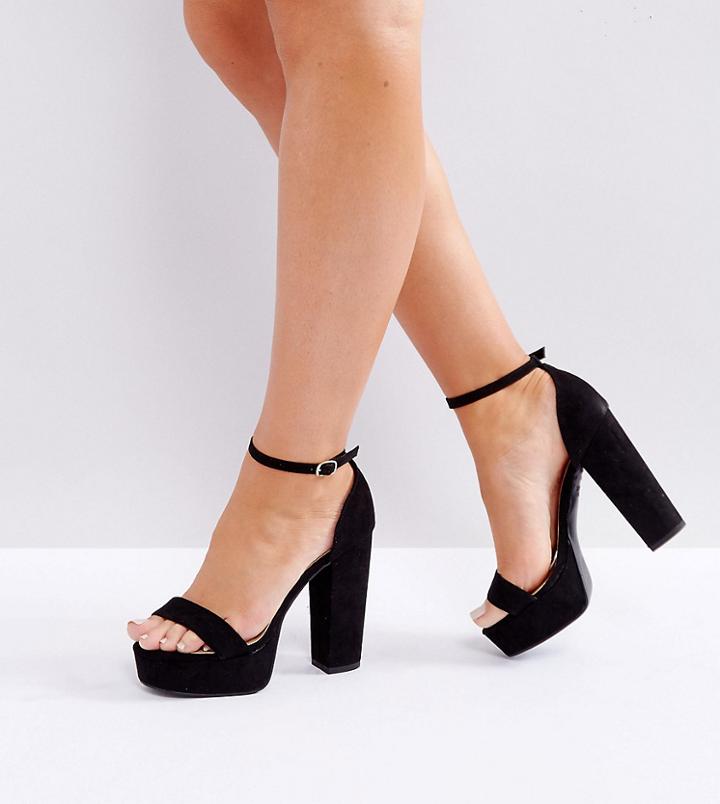 New Look Wide Fit High Platform Sandal - Black