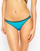 Asos Mix And Match Contrast Micro Brazilian Bikini Bottom - Baia Blue