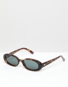 Le Specs Outta Love Slim Oval Sunglasses In Tort - Brown