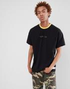 Fairplay Rainbow Logo Ringer T-shirt In Black - Black