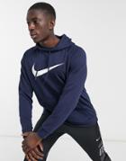 Nike Training Large Swoosh Hoodie In Navy