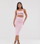 Fashionkilla Tall Going Out Midi Skirt In Rose - Pink