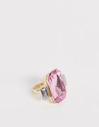 Reclaimed Vintage Inspired Cocktail Ring With Stone Detail - Pink