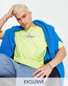 Reclaimed Vintage Inspired Washed Yellow Logo T-shirt
