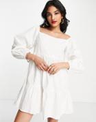 Pretty Lavish Smock Mini Dress In White