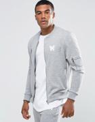 Good For Nothing Jersey Bomber Jacket - Gray