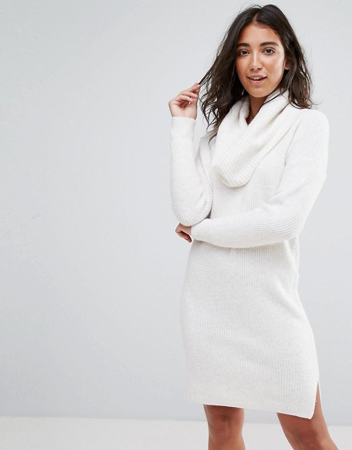 Miss Selfridge Cowl Neck Sweater Dress - Black