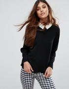 Only Turner Collared Long Sleeved Top - Black