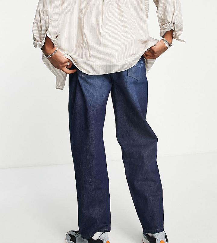 Collusion X014 90s One Glass One Garment Baggy Jeans In Blue