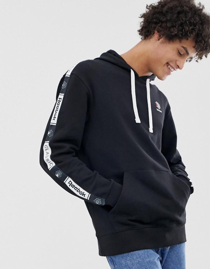 Reebok Hoodie With Logo Taping In Black