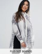 Religion Plus Feather Print Longline Shirt - White