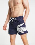 Lacoste Croc Logo Swim Shorts-navy