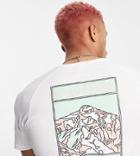 The North Face Faces T-shirt In White/pink Exclusive At Asos