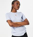 Pieces Tall Cotton Crew Neck T-shirt In Blue - Mblue-blues