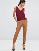 Asos Premium Textured Slim Trousers - Beige