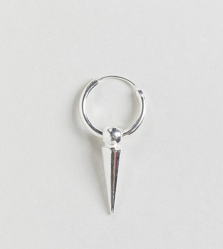 Asos Design Sterling Silver Statement Spike Earring - Silver
