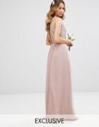 Tfnc Wedding Pleated Maxi Dress With Back Detail - Pink