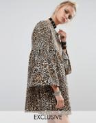 Milk It Peplum Smock Dress In Leopard Print - Multi