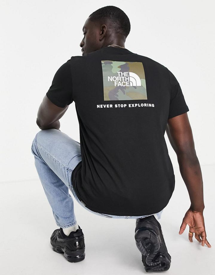The North Face Red Box T-shirt In Black/camo