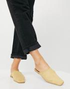 Asos Design Lulu Square Toe Mules In Beige-neutral