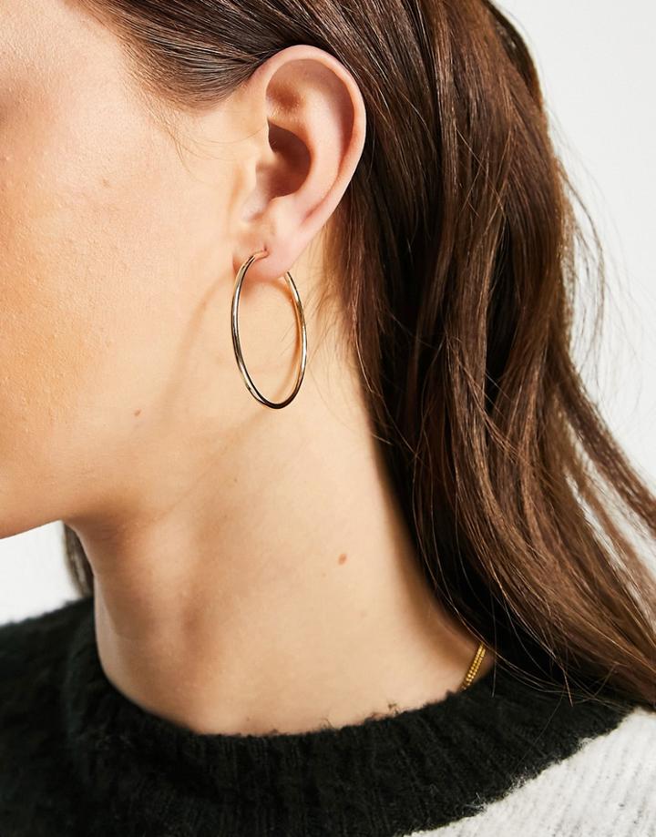 Weekday Grand Recycled Brass Hoop Earring In Gold
