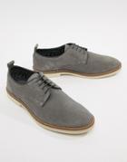 Silver Street Derby Shoes In Gray Suede - Gray