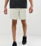 Asos Design Tall Slim Short Shorts In Beige Cord