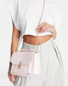 French Connection Mock Croc Embossed Crossbody Bag In Light Pink