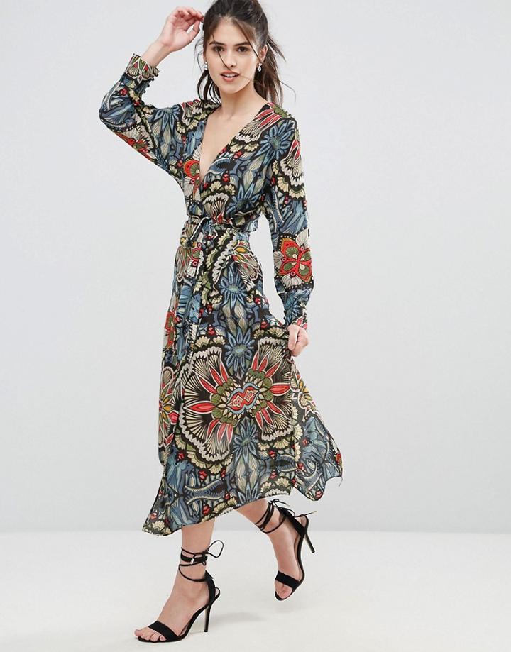 Uttam Boutique Printed Wrap Dress - Multi