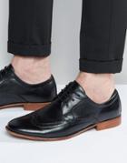 Asos Brogue Shoes In Black With Natural Sole - Black