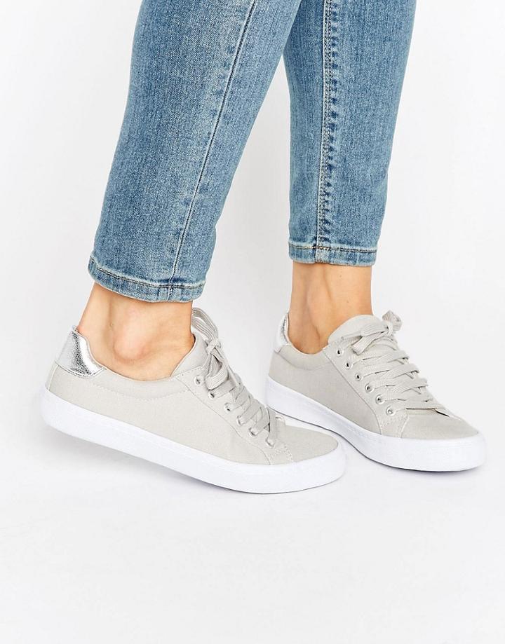Asos Darby Lace Up Sneakers - Gray