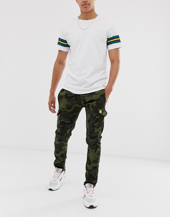 Le Breve Camo Pocket Jersey Jogger-green